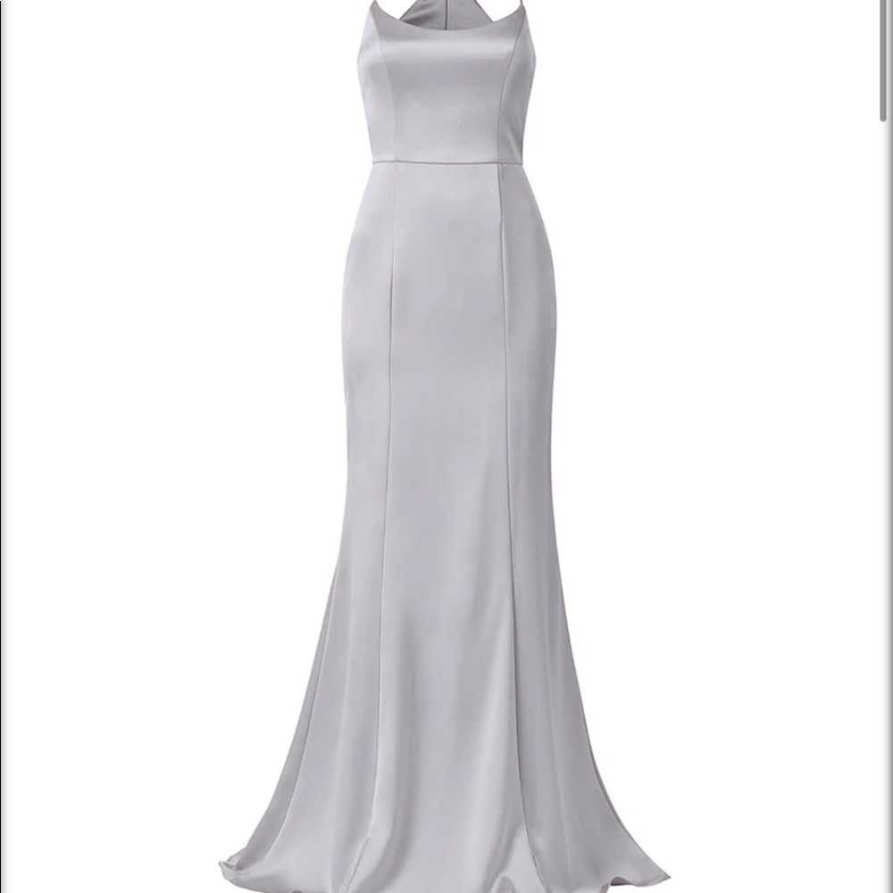 Everly Amsale Bridesmaid Dress (Platinum)